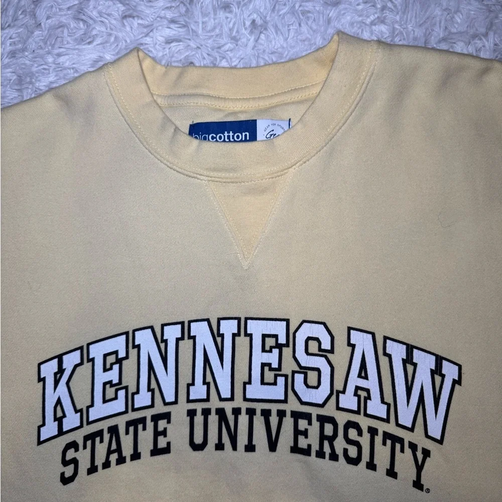 Gear For Sports Kennesaw State University KSU Crew Neck Sweatshirt Pale Yellow - Picture 4 of 10